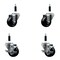 Service Caster 3'' SS Soft Rubber Wheel Swivel 7/8'' Expanding Stem Caster Set 2 Brakes, 4PK SCC-SSEX20S314-SRS-2-TLB-2-78 - alternate 1